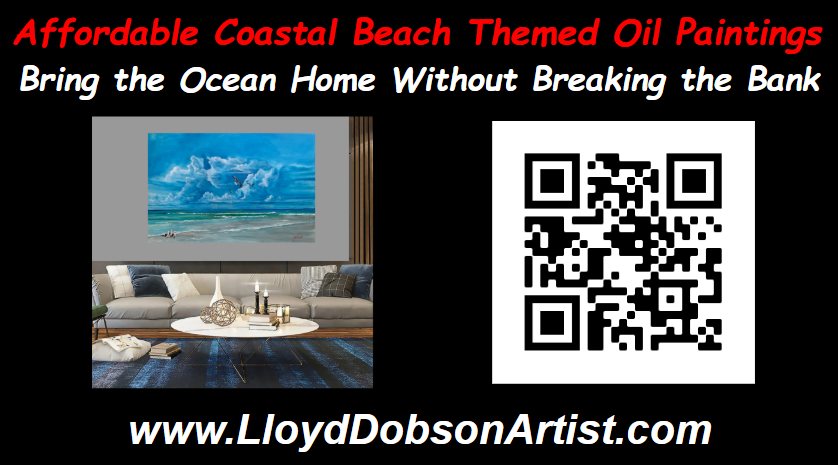 Affordable beach themed oil paintings without breaking the bank by Lloyd Dobson Artist