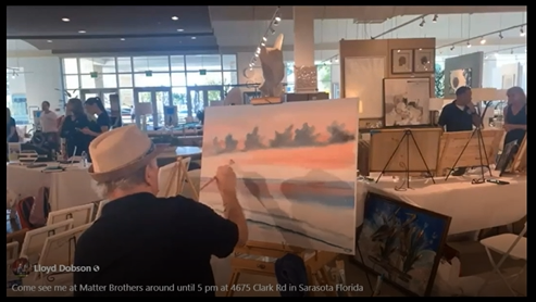 Lloyd Dobson Artist at Matter Brothers Coastal Event painting live