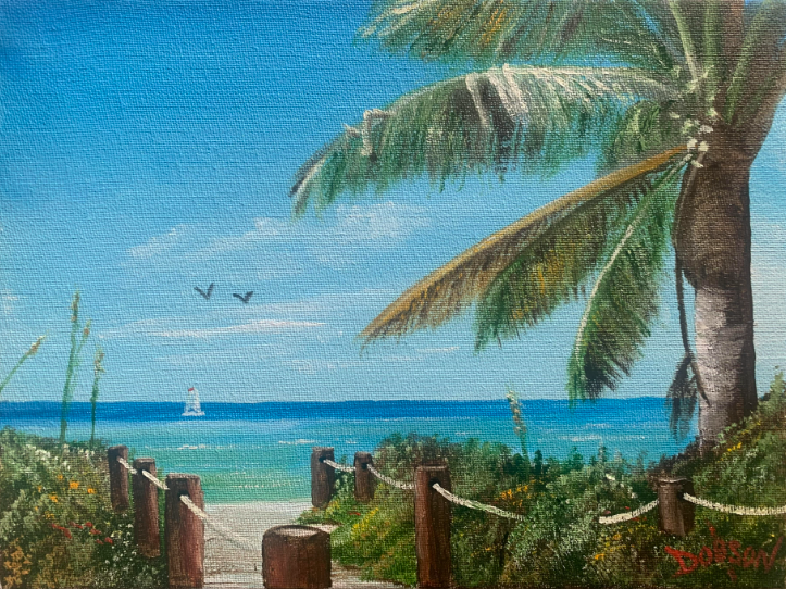 Oil paintint by Lloyd Dobson Artist titled "Path to Beach"