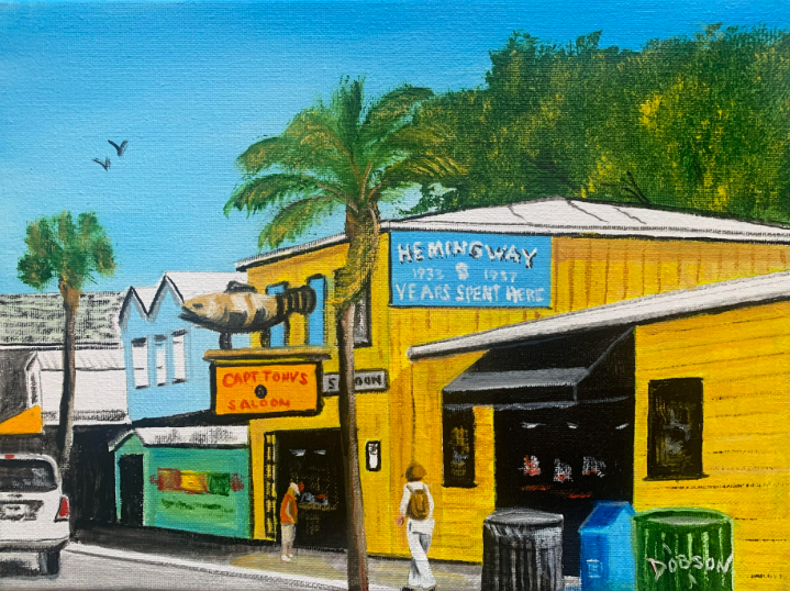 Capt. Tony's Saloon in Key West Florida oil painting by Lloyd Dobson Artist