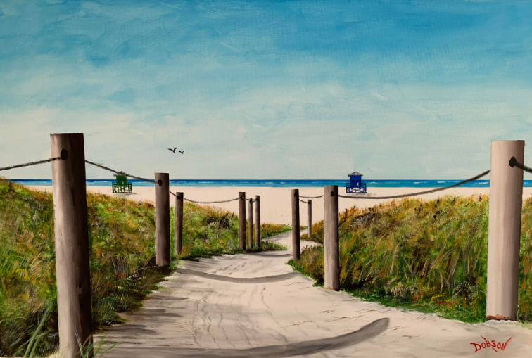 Path to the Gulf on Siesta Key Beach oil painting by Lloyd Dobson Artist