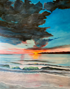 Oil painting titled another Siesta Key Sunset by Lloyd Dobson Artist