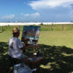 Lloyd Dobson Artist painting on location at the Siesta Key Public Beach