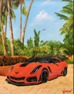 ZR-1 Corvette oil painting by Lloyd Dobson Artist