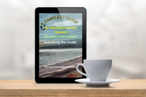 A Complete Guide to Painting Dramatic Sunsets on Land, at the Beach, and along the Coast book written by Lloyd Dobson Artist & Author