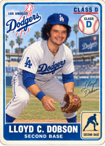 Lloyd Dobson playing second base for LA Dodgers farm system