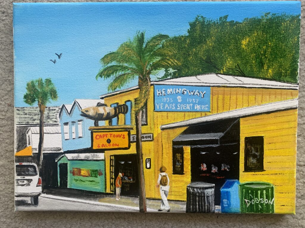 Captain Tony's Saloon oil painting located in Key West by Lloyd Dobson Artist